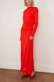 Bite Studios Stage Sheer Organic Cotton Layered Dress in Scarlet
