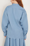 Bite Studios Tops Vera Cotton Poplin Shirt in Lobelia Bite Studios Vera Cotton Poplin Shirt in Lobelia