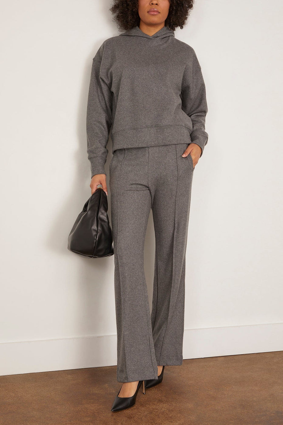 Bite Studios Wool Track Trouser in Grey Melange