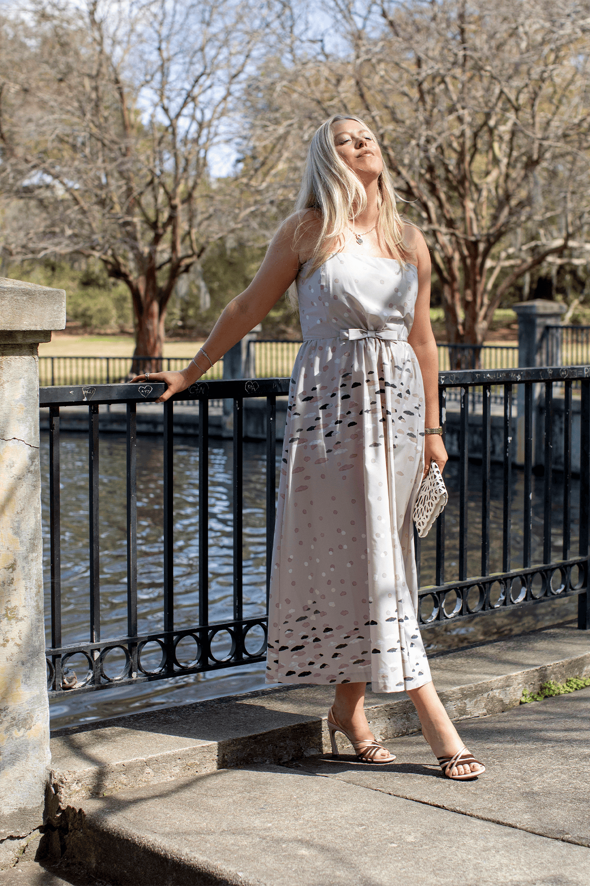 Bodette Dress in Polka Clouds
