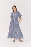 Rosie Assoulin Boogie Woogie Bugle Boy Dress in Navy Check