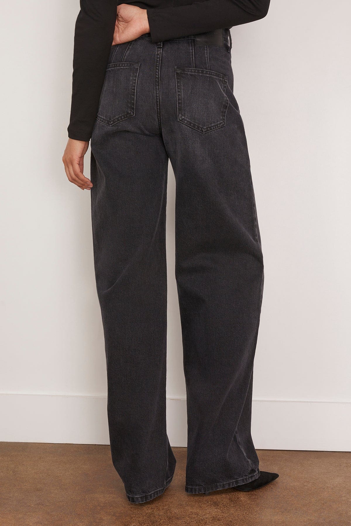 Brandon Maxwell The Callan Wide Leg Pant in Vintage Black