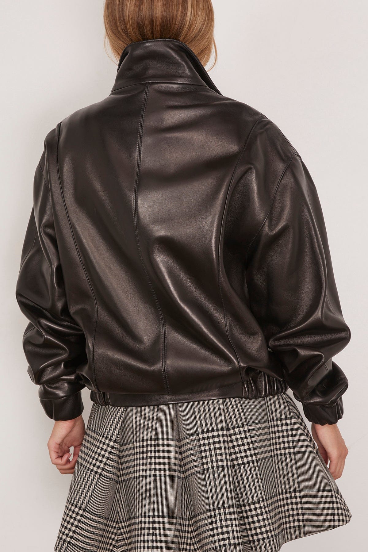 Brandon Maxwell The Emmett Double Zip Leather Moto Jacket in Black