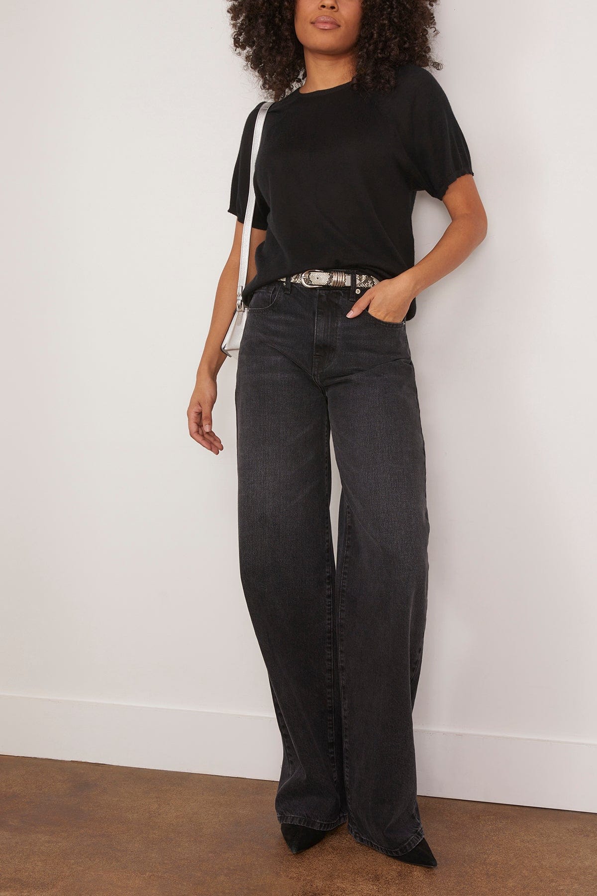 Brandon Maxwell The Lee Classic Cashmere Tee in Black