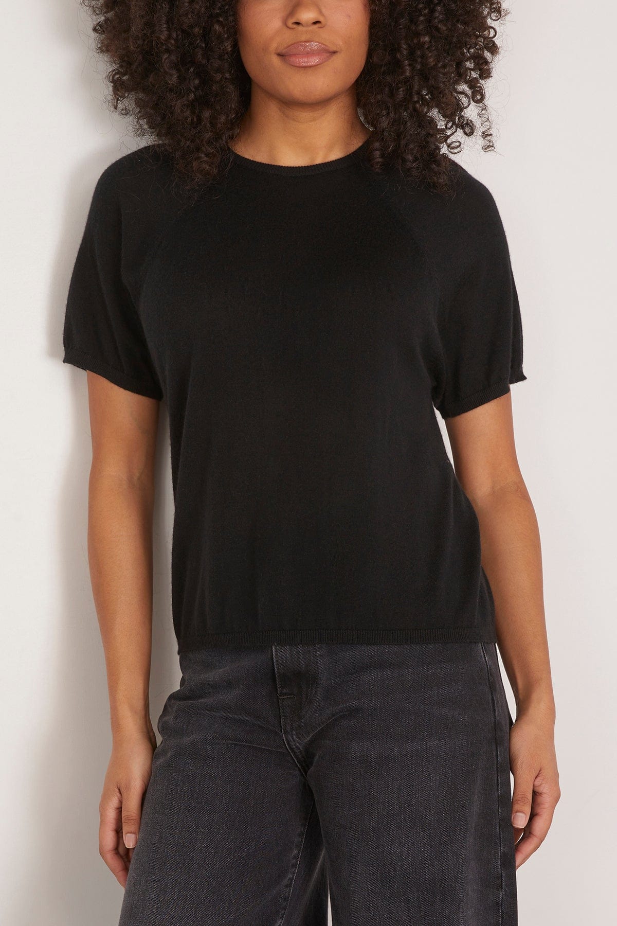Brandon Maxwell The Lee Classic Cashmere Tee in Black