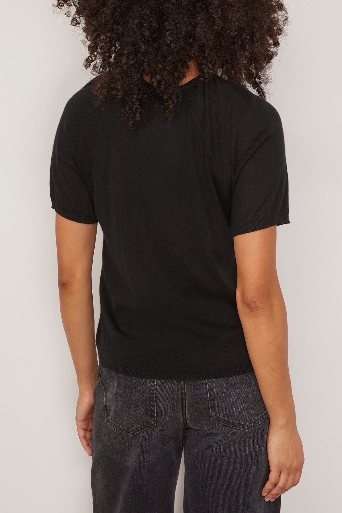 Brandon Maxwell The Lee Classic Cashmere Tee in Black