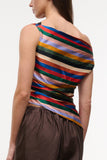 Staud Phare Silk Top in Artist Stripe