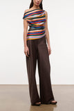 Staud Phare Silk Top in Artist Stripe
