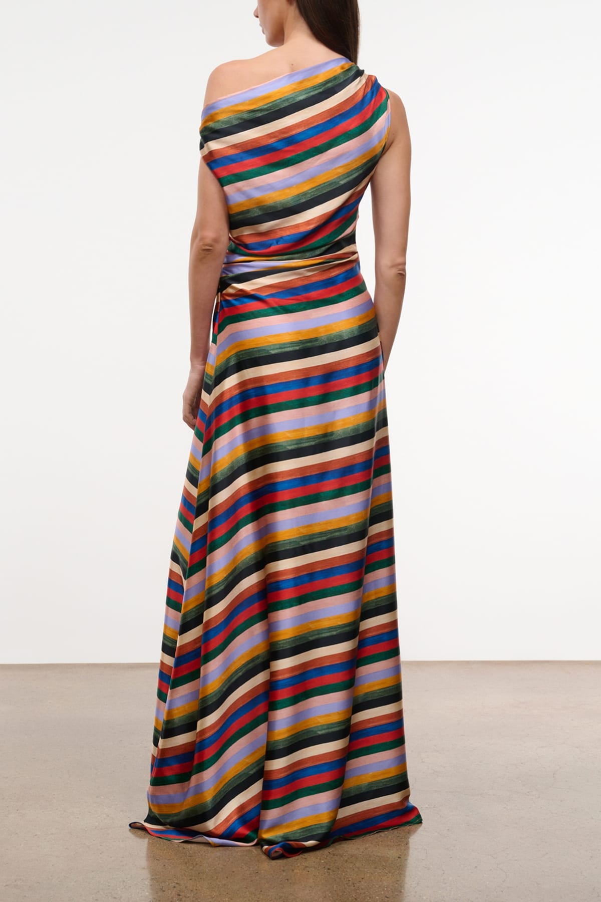 Staud Phare Silk Maxi Dress in Artist Stripe