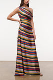 Staud Phare Silk Maxi Dress in Artist Stripe