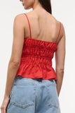 Staud Ayla Linen Tank in Tomato