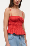 Staud Ayla Linen Tank in Tomato