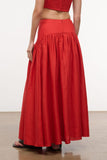 Staud Procida Linen Skirt in Tomato