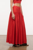 Staud Procida Linen Skirt in Tomato