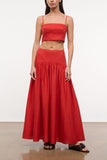 Staud Procida Linen Skirt in Tomato