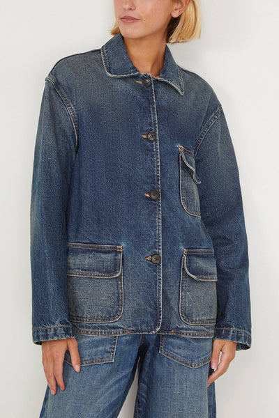 Nili Lotan Jackets Cowan Denim Jacket in Ocean Wash