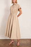 Brandon Maxwell The Blake Short Sleeve Shirtdress in Dune