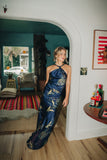 Staud Charli Silk Dress in Tapestry Midnight