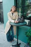 Staud Wyatt Leather Coat in Cashew
