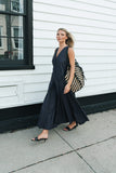Another Tomorrow Full Skirt Dress in Midnight