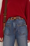 Dehanche Hollyhock Belt in Chocolate Cavallino/Gold