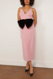 Delphine Dress in Rose Quartz/Nori Multi
