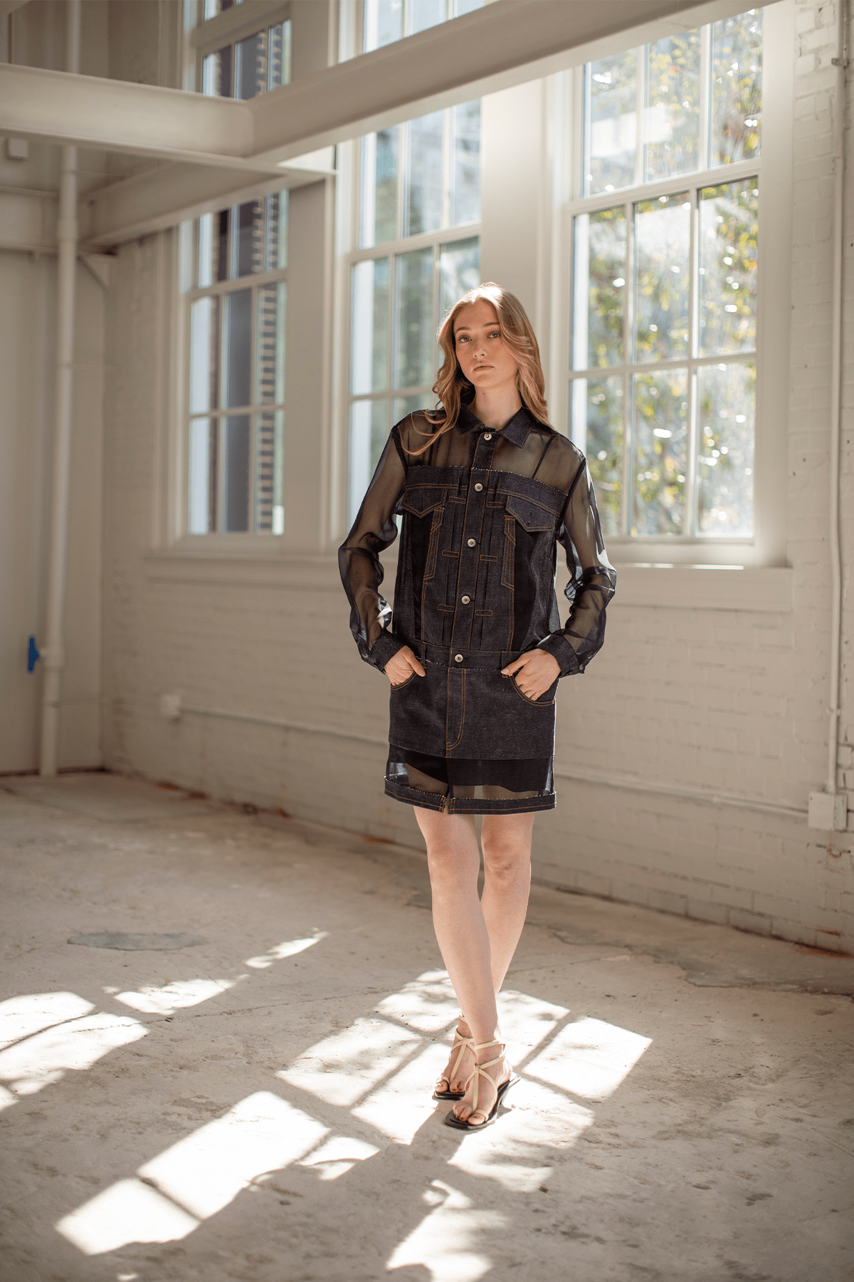 【Sacai】Denim Mix Dress Sacai Denim Mix Dress in Indigo – Hampden Clothing