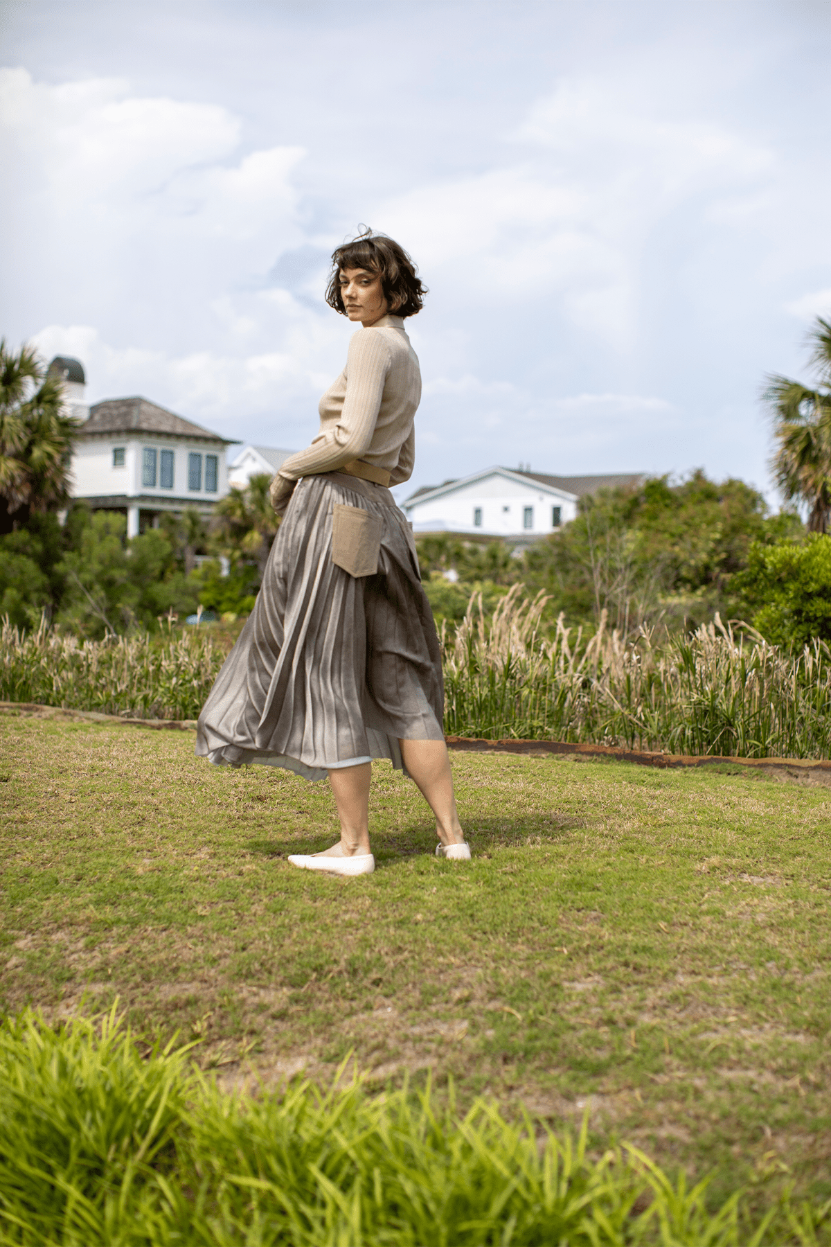 Sacai Denim Mix Skirt in Beige – Hampden Clothing