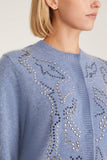 Dorothee Schumacher Sweaters Fluffy Statements Cardigan in Medium Denim Blue Dorothee Schumacher Fluffy Statements Cardigan in Medium Denim Blue