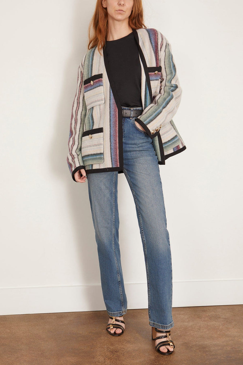 Dorothee Schumacher Jackets Striped Comfort Jacket in Multicolor Stripe Dorothee Schumacher Striped Comfort Jacket in Multicolor Stripe