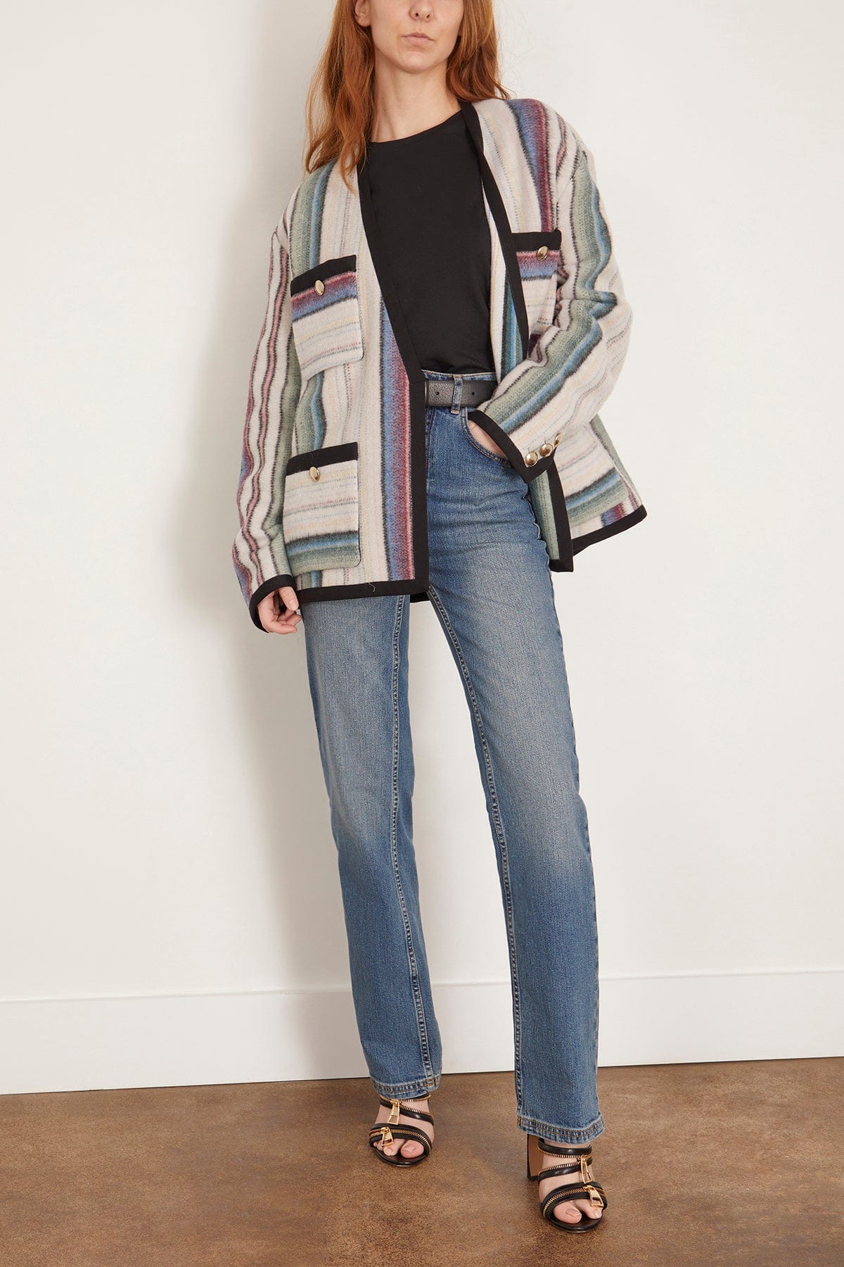 Dorothee Schumacher Jackets Striped Comfort Jacket in Multicolor Stripe Dorothee Schumacher Striped Comfort Jacket in Multicolor Stripe