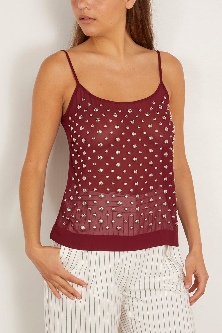 Dries Van Noten Calipso Top in Bordeaux