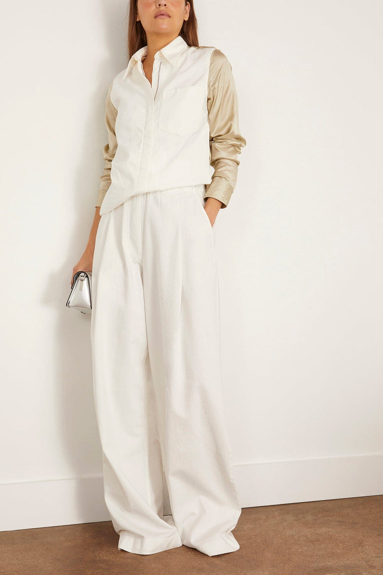 Dries Van Noten Chawy Denim Shirt in Off White