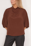 Dries Van Noten Tops Clari Solid Shirt in Brown Dries Van Noten Clari Solid Shirt in Brown