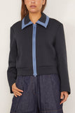 Dries Van Noten Hulan Sweater Jacket in Navy