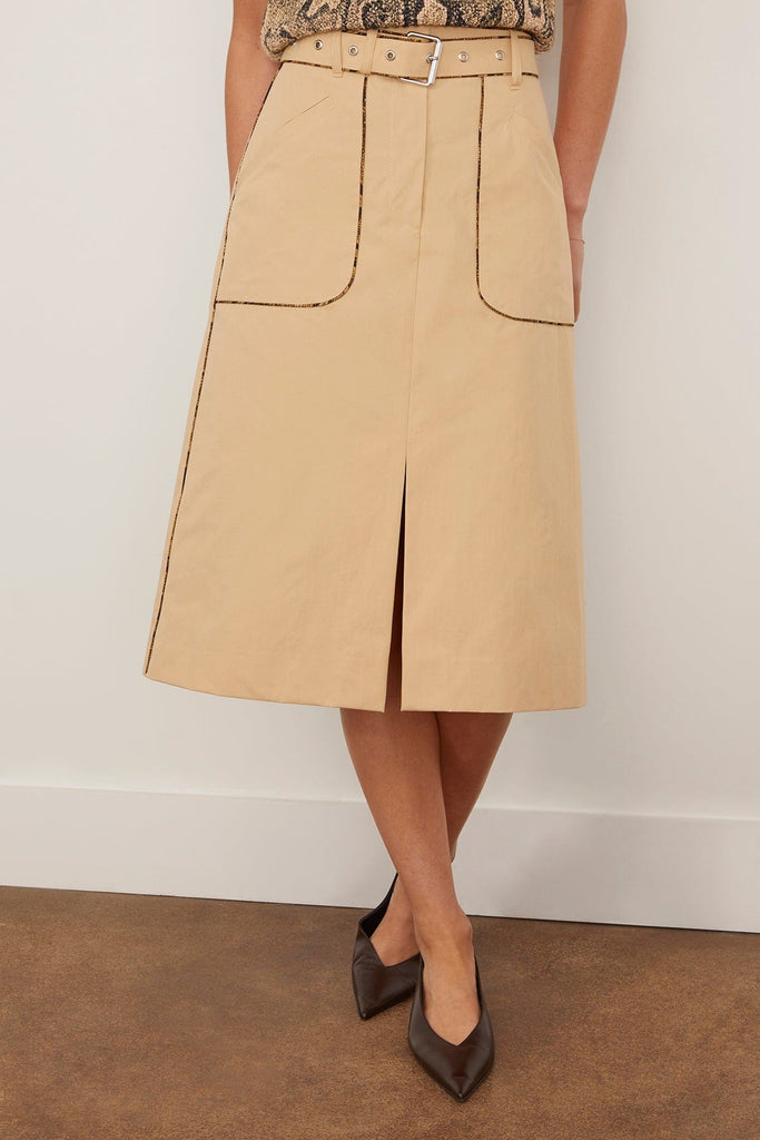スカート DRIES VAN NOTEN Sheraz viscosecotton skirt Dries Van Noten Sheraz Skirt in Beige – Hampden Clothing