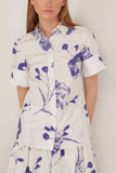 Erdem Tops Short Sleeve Shirt in Carnation Cyanotype White Short Sleeve Shirt in Carnation Cyanotype White