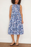 Sleeveless Full Skirt Midi Dress in Havelock Blossom Indigo