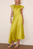Tanya Taylor Violeta Dress in Chartreuse