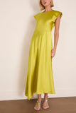 Tanya Taylor Violeta Dress in Chartreuse