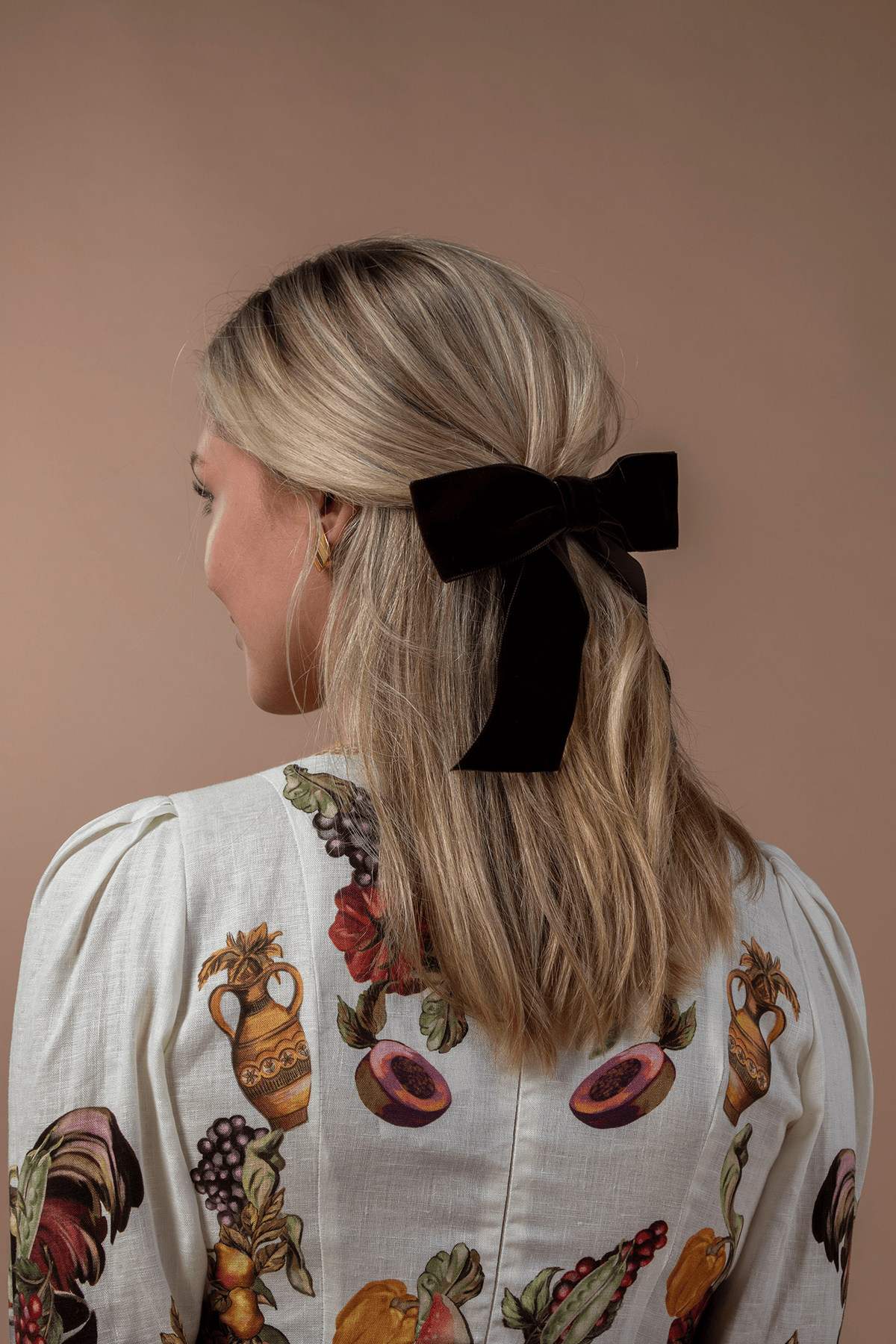 Gigi Burris Faustine Bow in Black Velvet