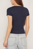 Flore Flore Tops Jill Baby Tee in Navy Flore Flore Jill Baby Tee in Navy