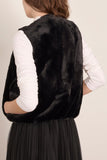 Forte Forte Eco Fur Vest in Noir