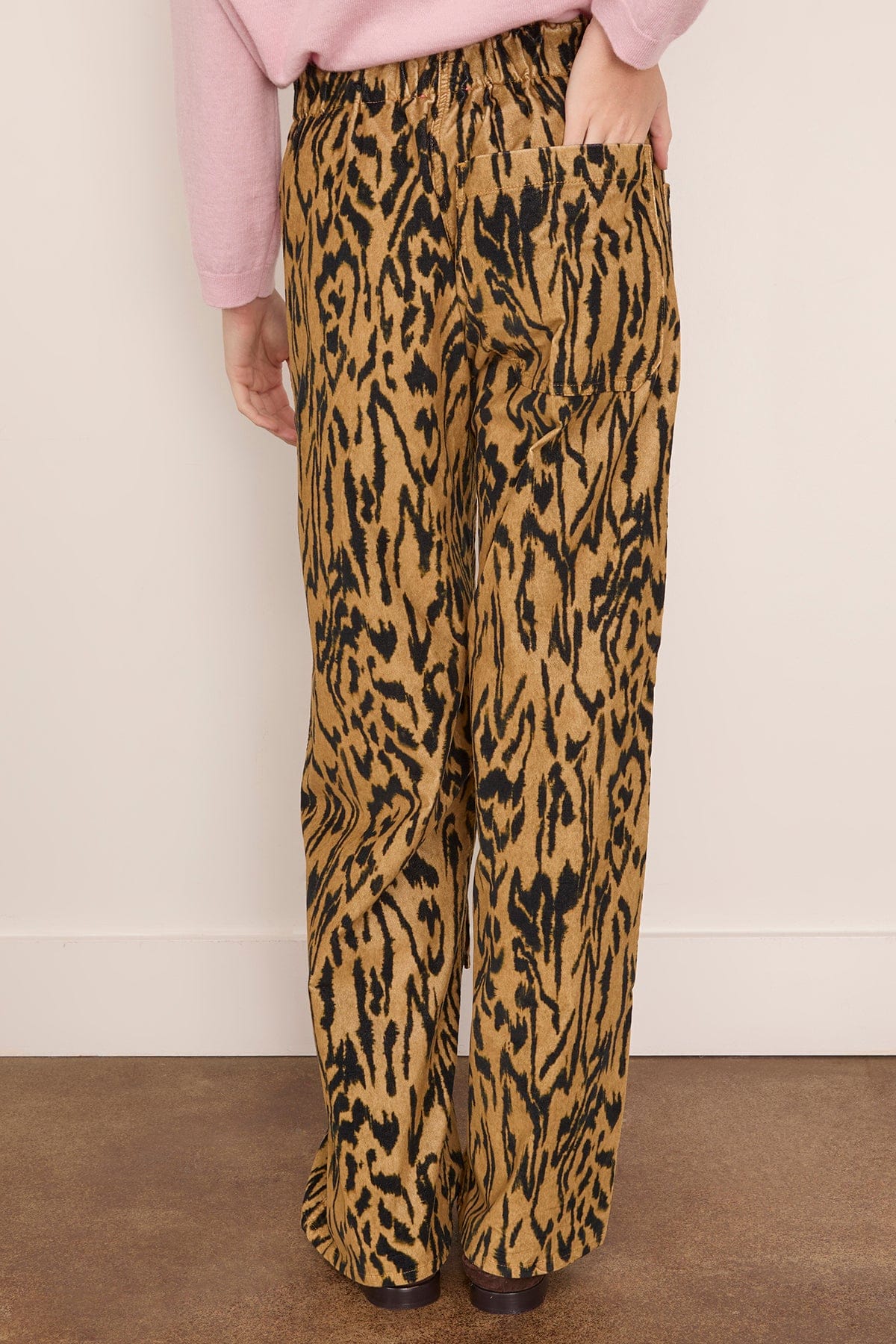 Forte Forte Moiree Print Velvet Cargo Pants in Honey