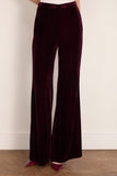Forte Forte Plain Velvet Flare Pants in Bordeaux