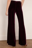 Forte Forte Plain Velvet Flare Pants in Bordeaux