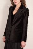 Forte Forte Stretch Velvet Masculine Jacket in Noir