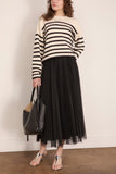 Forte Forte Tulle Soleil Plisse Skirt in Noir