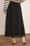 Forte Forte Tulle Soleil Plisse Skirt in Noir