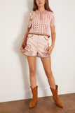 Forte Forte Cable Lux Handmade Crochet Cropped Polo in Petalo